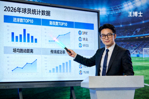 足球数据专家王博士展示2026年球员统计数据图表